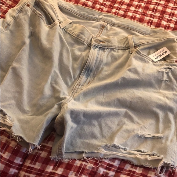 Old Navy Light Blue Distressed Jean Shorts - Picture 6 of 12